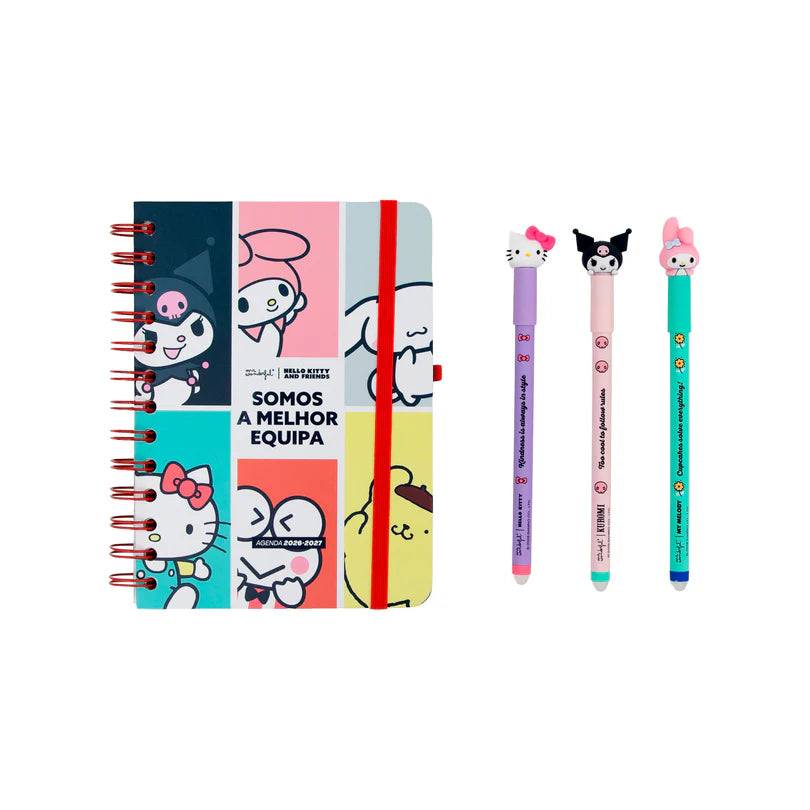 Conjunto Agendal Semanal 26-27 + 3 Bo-Bo - Hello Kitty