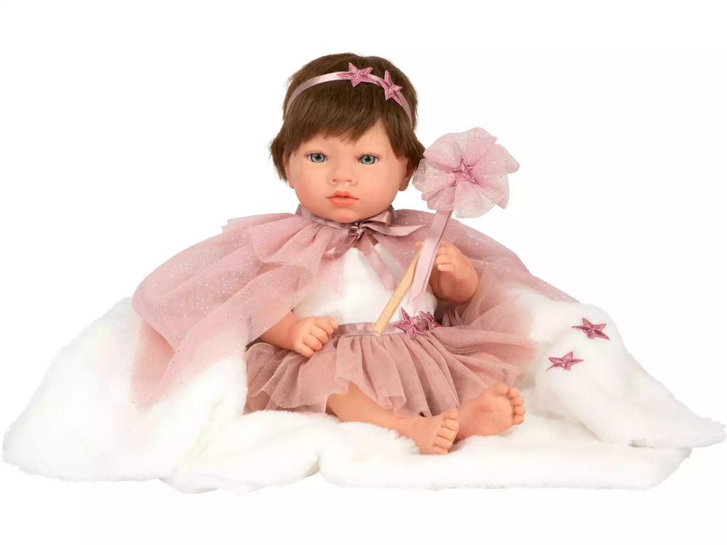 Boneca Reborn Princesa Rosa de 38 cm com Manta - Arias