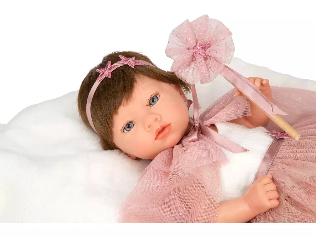 Boneca Reborn Princesa Rosa de 38 cm com Manta - Arias