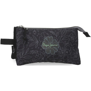 Porta Lápis Triplo Eloise Negro - Pepe Jeans