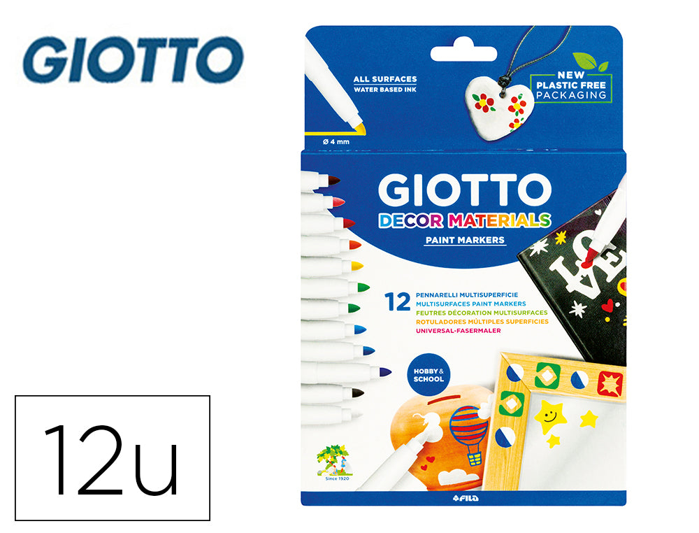 GIOTTO Marcador Decor Materials - 12 Unidades