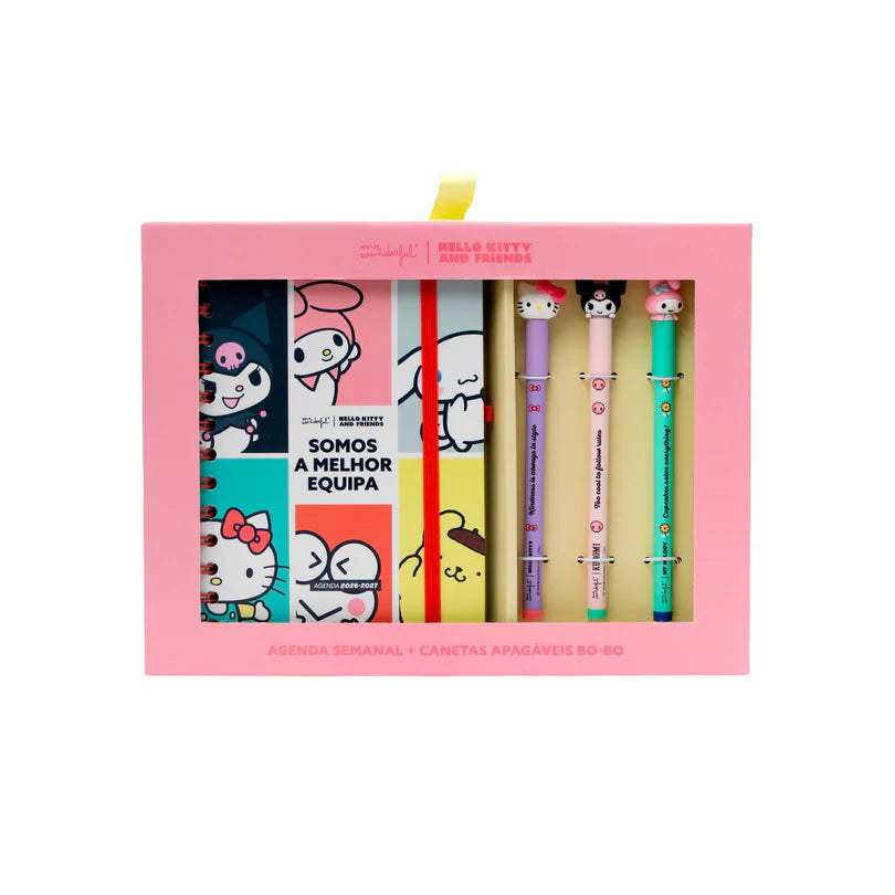 Conjunto Agendal Semanal 26-27 + 3 Bo-Bo - Hello Kitty
