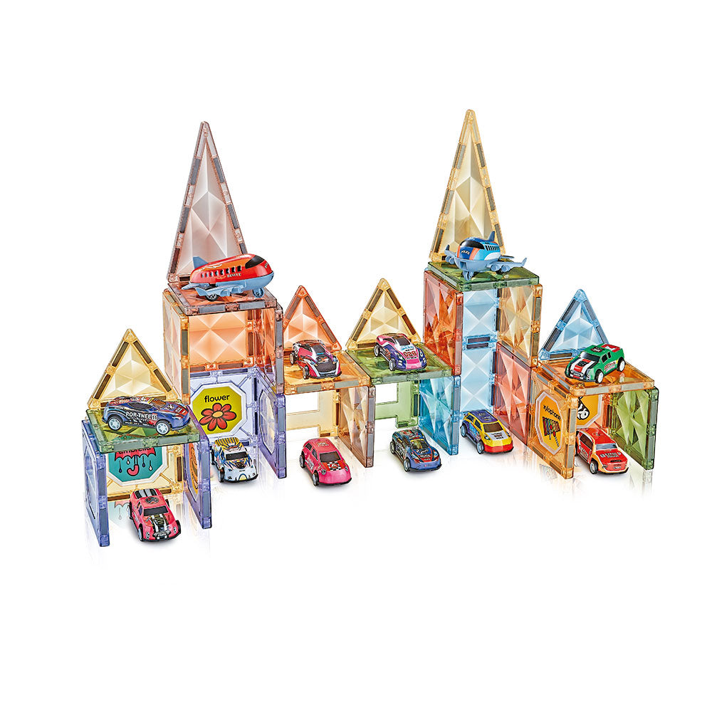 Jogo Magnético Veículos 72pcs - giros