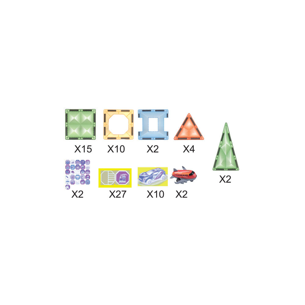 Jogo Magnético Veículos 72pcs - giros