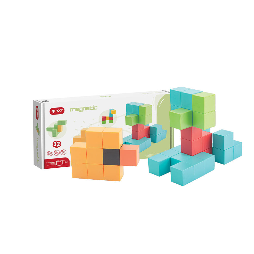 Jogo Magnético 32 Cubos 3D - giros