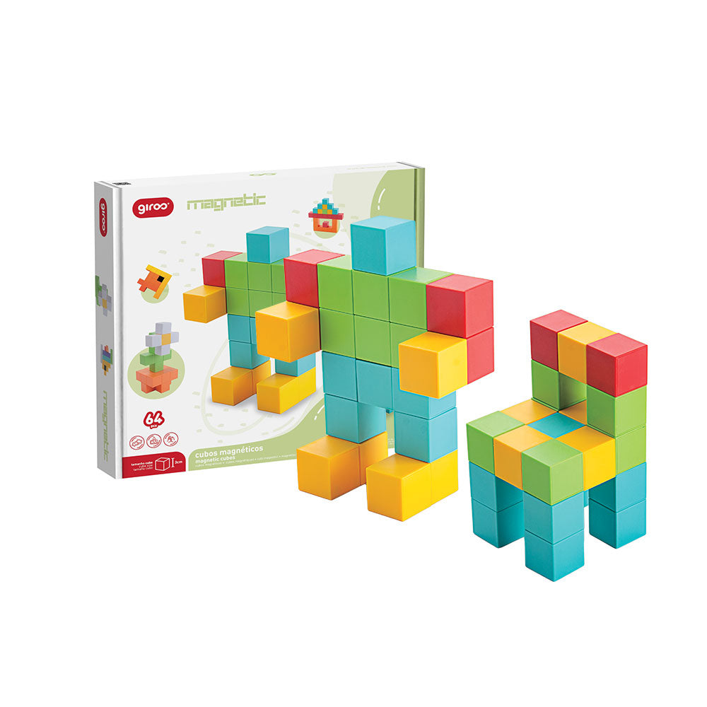 Jogo Magnético 64 Cubos 3D - giros