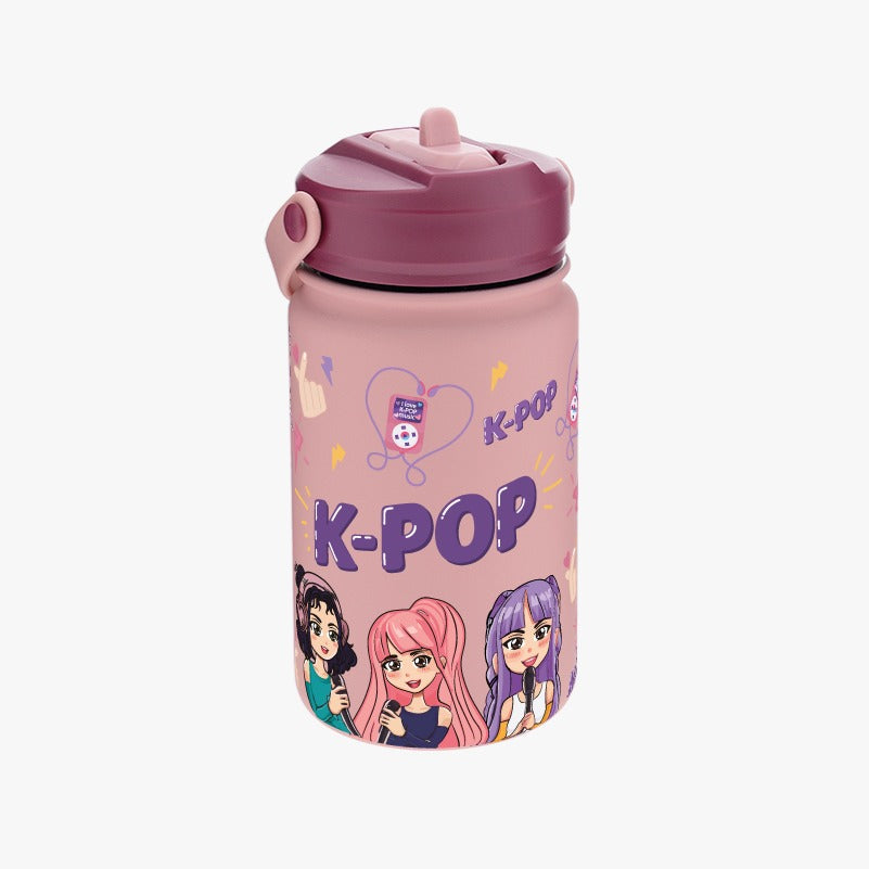 Garrafa tritan c/ bocal 350ml - K-Pop
