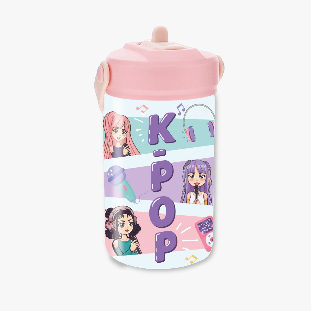 Garrafa tritan c/ bocal 350ml - K-Pop