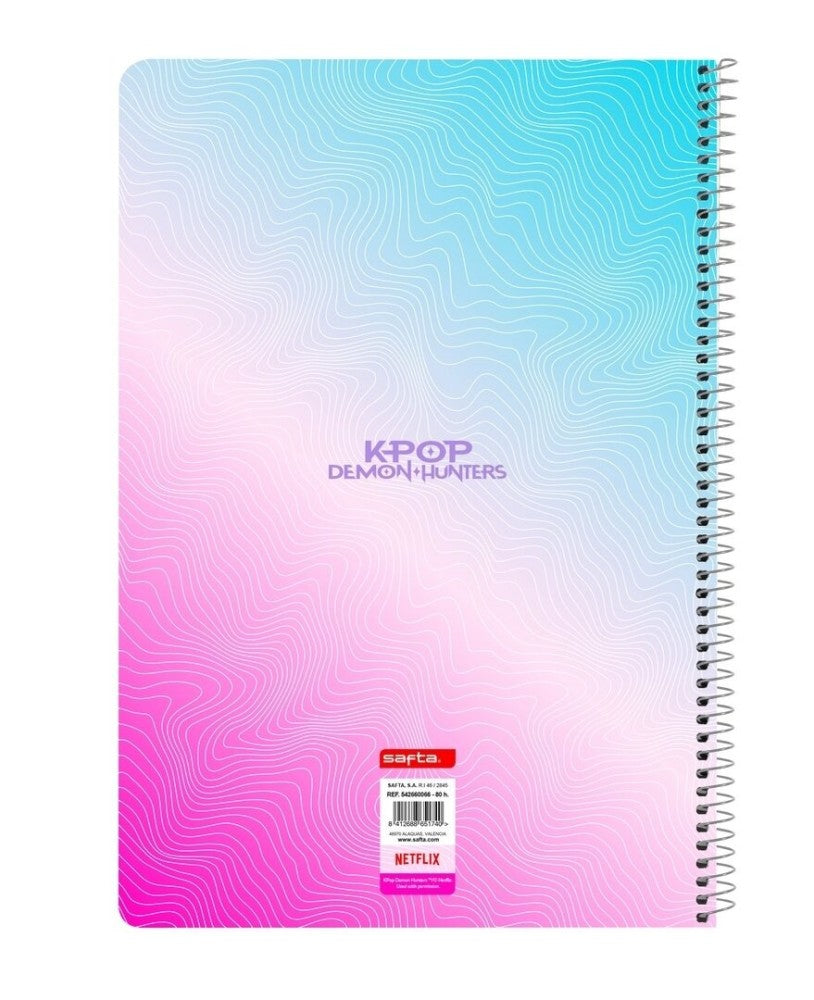 Caderno A4 80 Folhas K-Pop Demon Hunters - Quadriculado