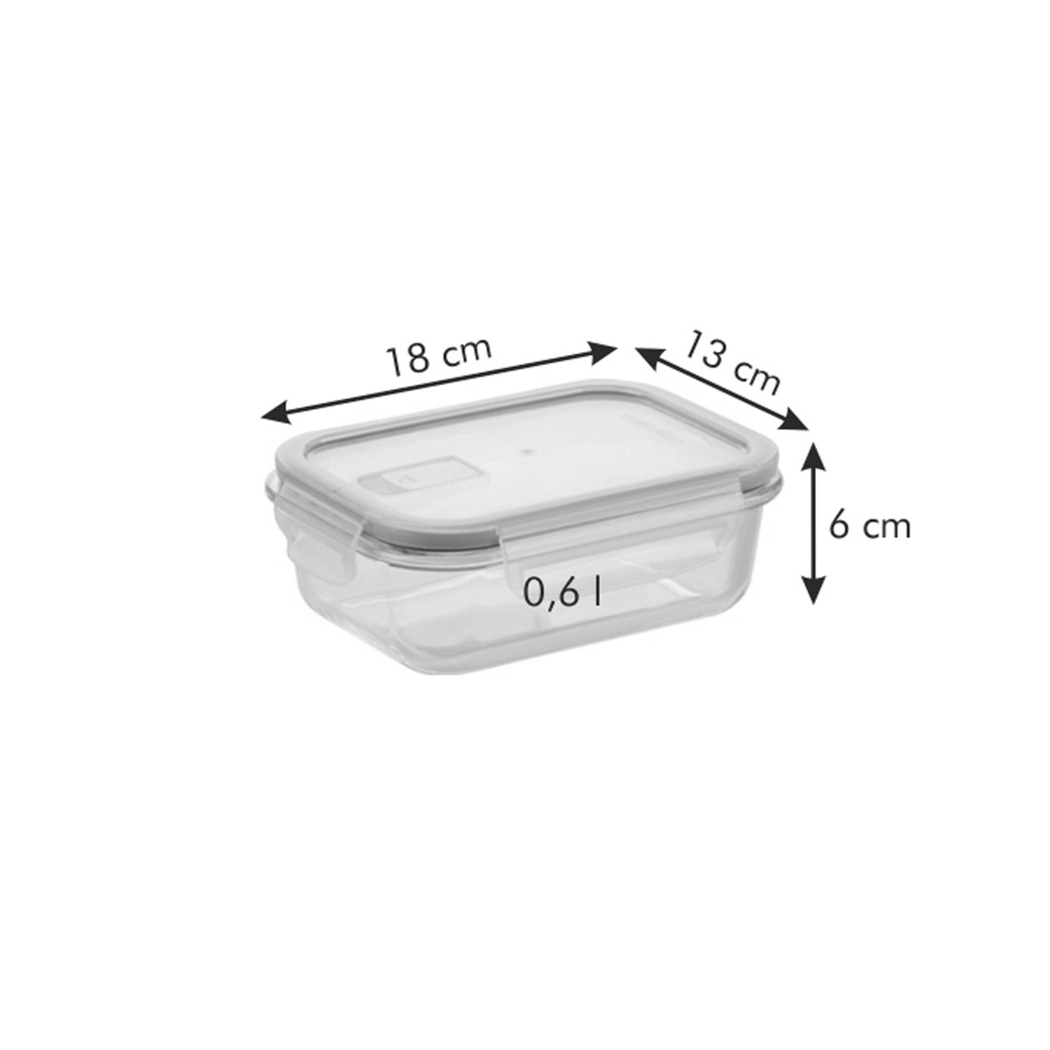 Caixa de Vidro 0.6L Retangular - FRESHBOX