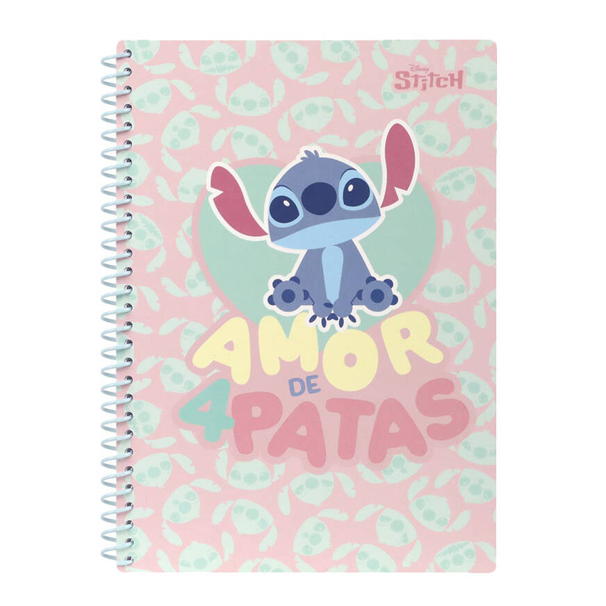 Caderno B5 Quadriculado Stitch Love