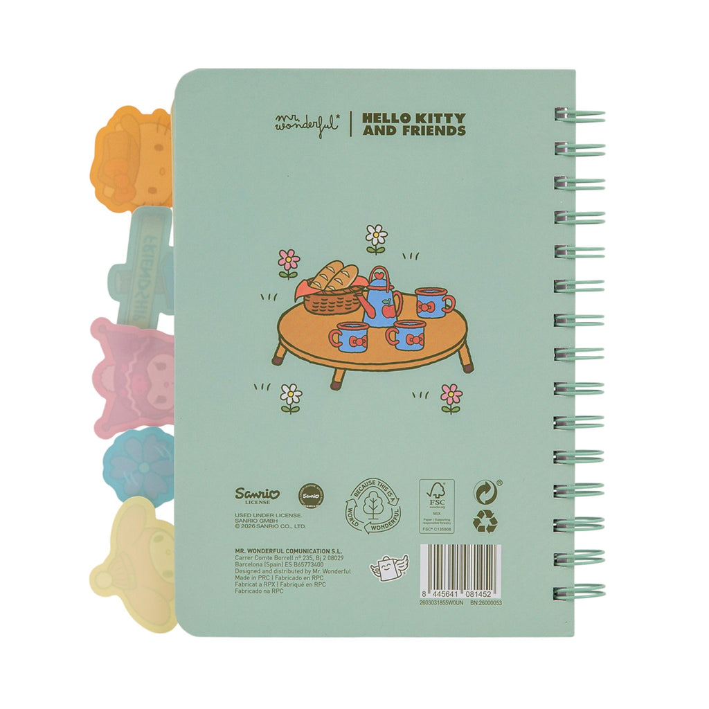 Caderno A5 com Separadores Hello Kitty & Friends - Camping