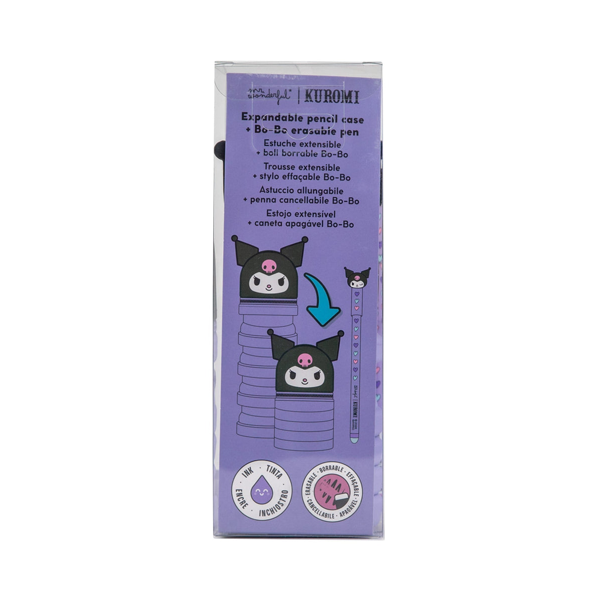 Estojo de Silicone Extensível + Caneta Apagável Bo-Bo - Kuromi