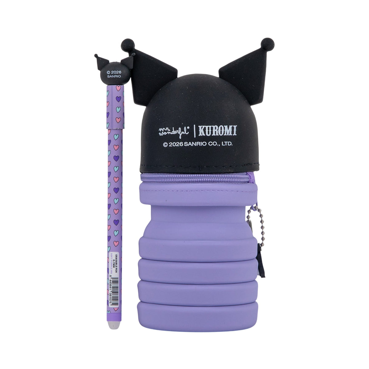 Estojo de Silicone Extensível + Caneta Apagável Bo-Bo - Kuromi