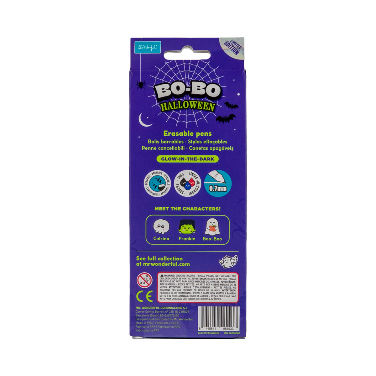 Conjunto de 3 canetas apagáveis Bo-Bo - Glow in the dark