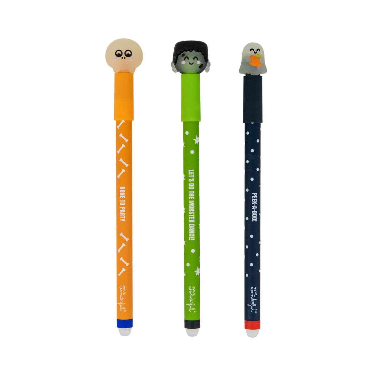 Conjunto de 3 canetas apagáveis Bo-Bo - Glow in the dark
