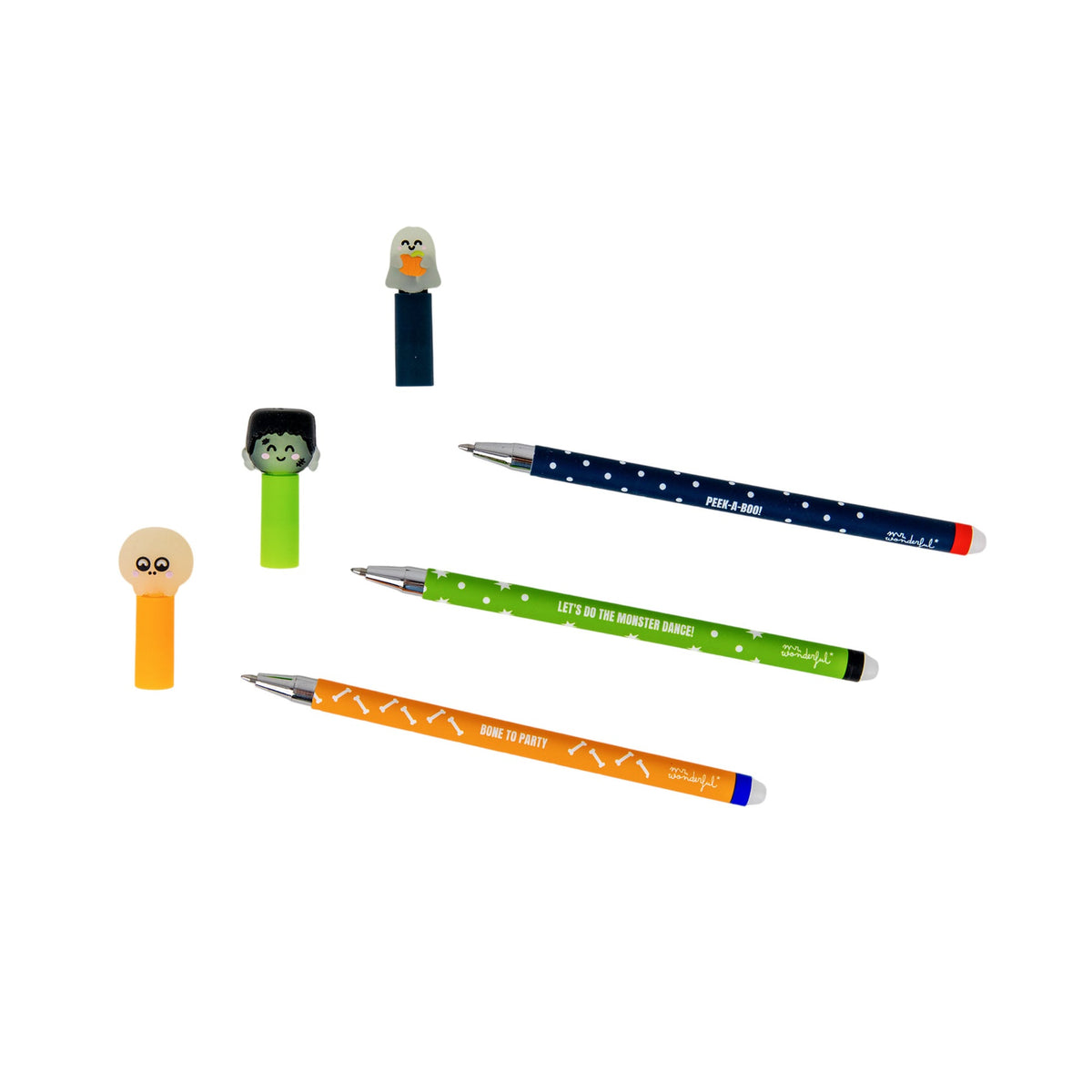 Conjunto de 3 canetas apagáveis Bo-Bo - Glow in the dark