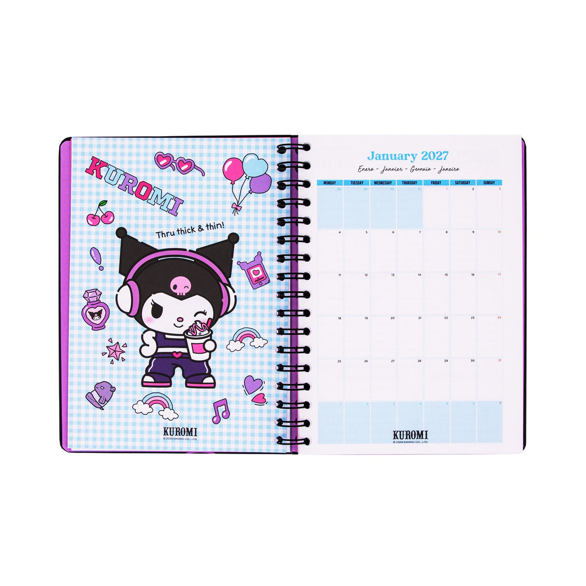 Agenda Semanal 2027 Kuromi - Mr.Wonderful