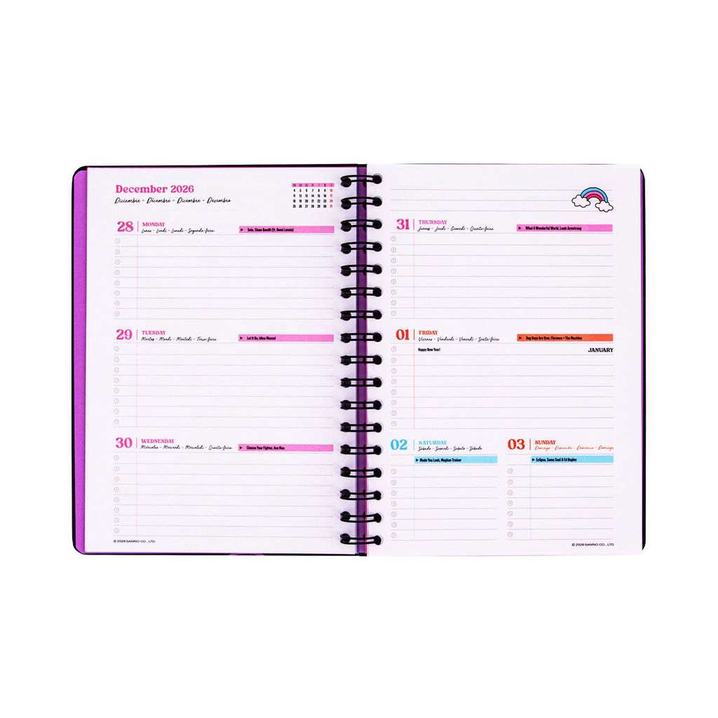 Agenda Semanal 2027 Kuromi - Mr.Wonderful