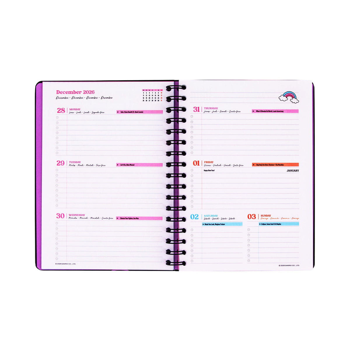 Agenda Semanal 2027 Kuromi - Mr.Wonderful