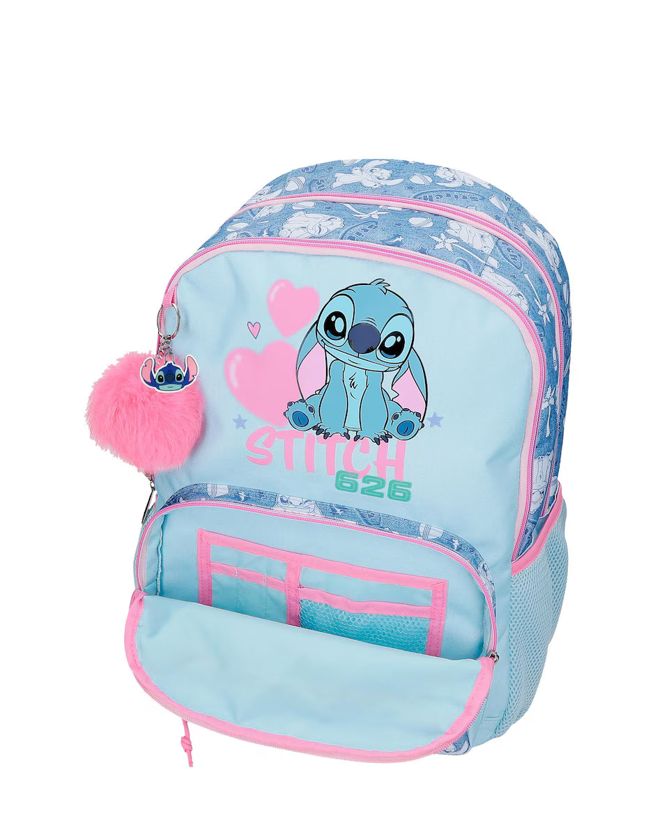 Mochila 44cm Stitch Hearts