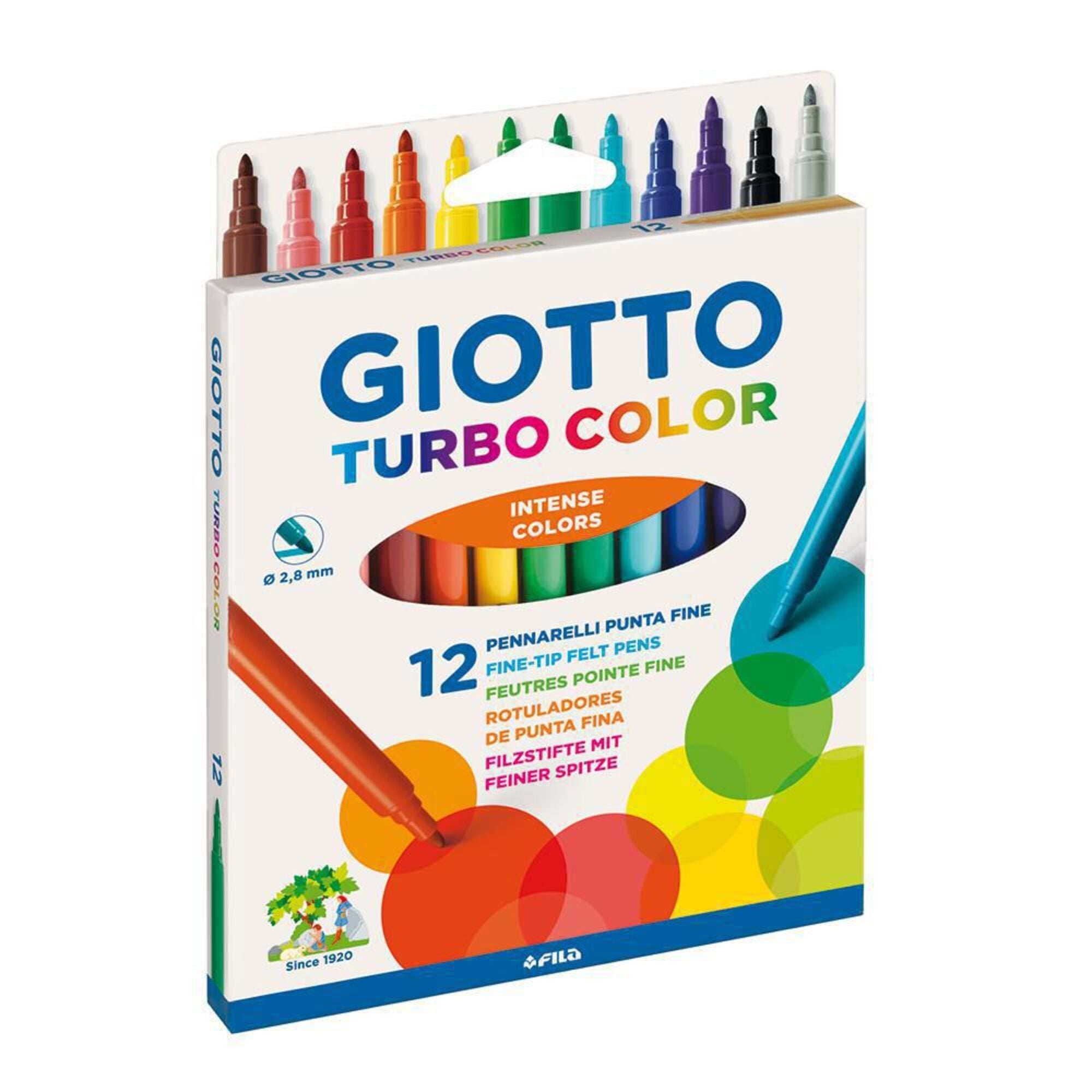 GIOTTO Marcadores Turbo Colors - 12 Cores