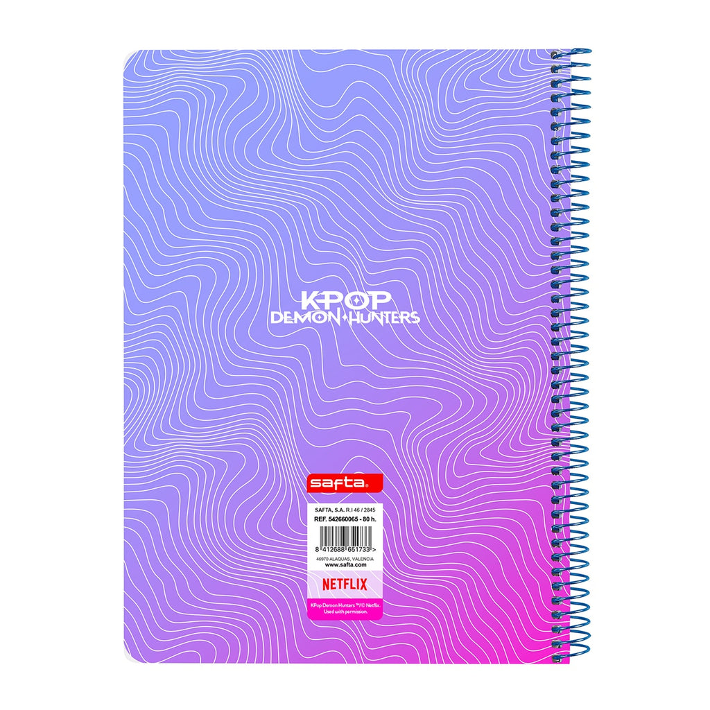 Caderno A4 80 Folhas K-Pop Demon Hunters - Quadriculado