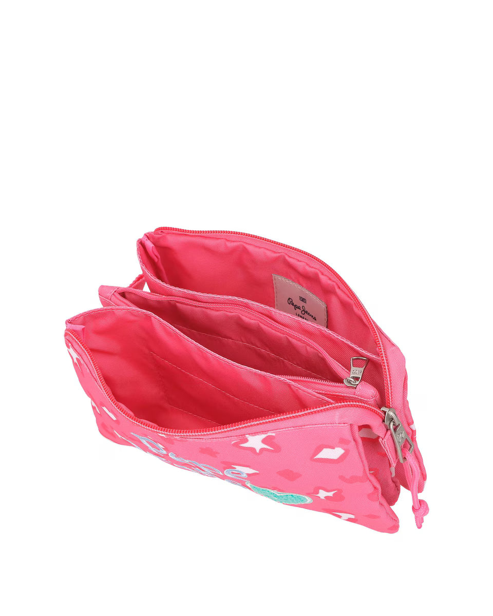 Porta Lápis Triplo Evelyn Rosa - Pepe Jeans
